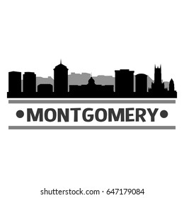 Montgomery Skyline Silhouette Stamp City Design Vector Art