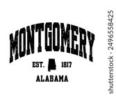 Montgomery text effect vector. Editable college t-shirt design printable text effect vector