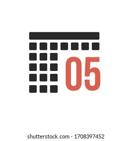 Month 5 May Calendar organizer icon. Stock Vector illustration isolated on white background.