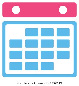 Month Appointment vector icon. Style is bicolor flat symbol, pink and blue colors, rounded angles, white background.