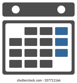 Month Appointment vector icon. Style is bicolor flat symbol, cobalt and gray colors, rounded angles, white background.