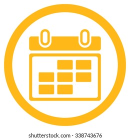 Month Appointment vector icon. Style is flat rounded symbol, yellow color, rounded angles, white background.