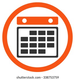 Month Appointment vector icon. Style is bicolor flat rounded symbol, orange and gray colors, rounded angles, white background.