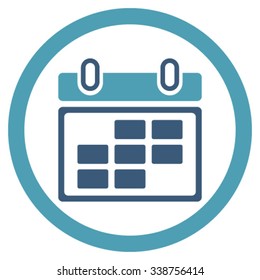 Month Appointment vector icon. Style is bicolor flat rounded symbol, cyan and blue colors, rounded angles, white background.