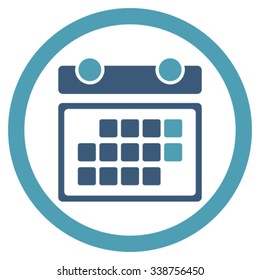 Month Appointment vector icon. Style is bicolor flat rounded symbol, cyan and blue colors, rounded angles, white background.