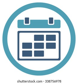 Month Appointment vector icon. Style is bicolor flat rounded symbol, cyan and blue colors, rounded angles, white background.