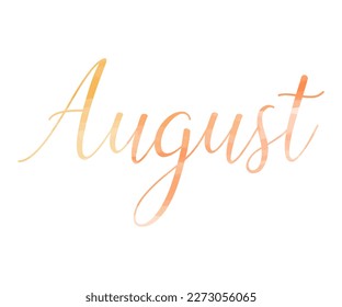 month of august watercolor, title, party, lettering, calligraphy, writing