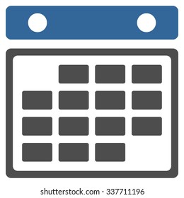 Month Binder vector icon. Style is bicolor flat symbol, cobalt and gray colors, rounded angles, white background.