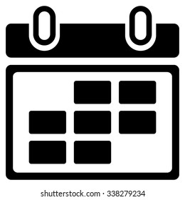 Month Binder vector icon. Style is flat symbol, black color, rounded angles, white background.