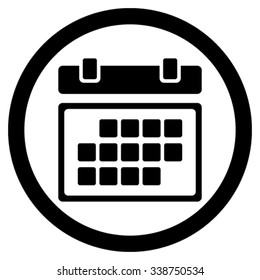 Month Binder vector icon. Style is flat rounded symbol, black color, rounded angles, white background.