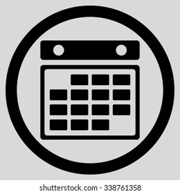 Month Binder vector icon. Style is flat rounded symbol, black color, rounded angles, light gray background.