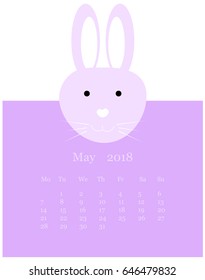 month calendar 2018