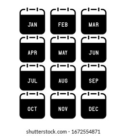 Month calendar flat icon on white background. Vector Illustration. 