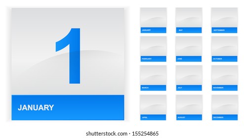 Month Calendar Icons Set