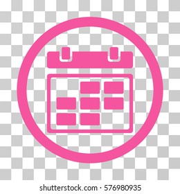 Month Calendar rounded icon. Vector illustration style is a flat iconic symbol inside a circle, pink color, transparent background. Designed for web and software interfaces.