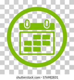Month Calendar rounded icon. Vector illustration style is a flat iconic symbol inside a circle, eco green color, transparent background. Designed for web and software interfaces.
