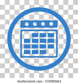 Month Calendar rounded icon. Vector illustration style is a flat iconic symbol inside a circle, cobalt color, transparent background. Designed for web and software interfaces.