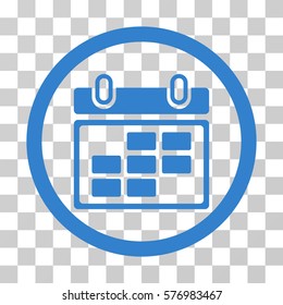 Month Calendar rounded icon. Vector illustration style is a flat iconic symbol inside a circle, cobalt color, transparent background. Designed for web and software interfaces.