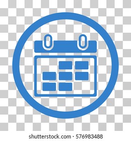 Month Calendar rounded icon. Vector illustration style is a flat iconic symbol inside a circle, cobalt color, transparent background. Designed for web and software interfaces.