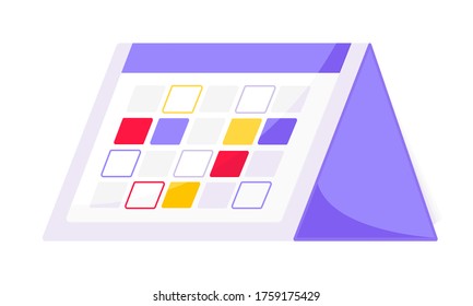 Month calendar template icon syllabus agenda standing on white background flat style design vector illustration. Agenda calendar remainder for work and business.