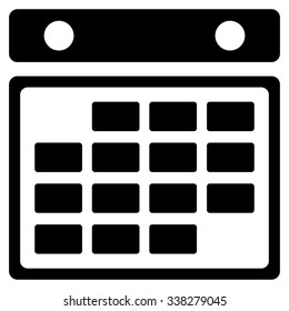 Month Calendar vector icon. Style is flat symbol, black color, rounded angles, white background.