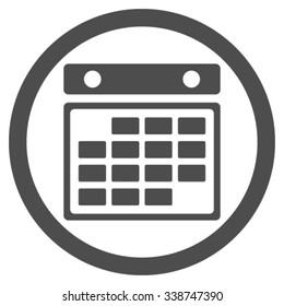 Month Calendar vector icon. Style is flat rounded symbol, gray color, rounded angles, white background.