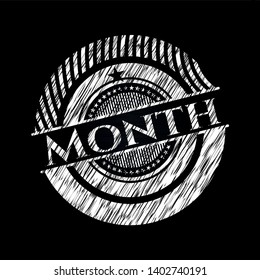 Month chalkboard emblem. Vector Illustration. Detailed.