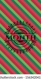 Month christmas badge background. Vector Illustration. Detailed.