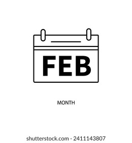 month concept line icon. Simple element illustration. month concept outline symbol design.