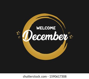 Month December for calendar with brush. Handwritten phrase for banner, flyer, greeting card, calendar