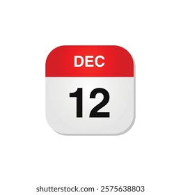 Month December Calendar Icon Vector Template