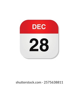 Month December Calendar Icon Vector Template