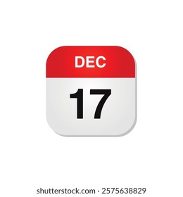 Month December Calendar Icon Vector Template