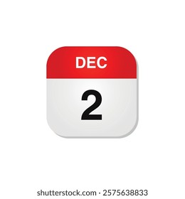 Month December Calendar Icon Vector Template