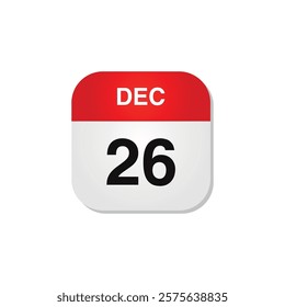 Month December Calendar Icon Vector Template