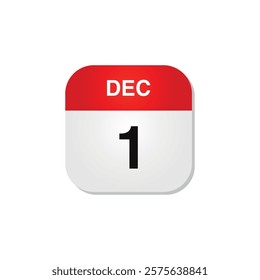 Month December Calendar Icon Vector Template