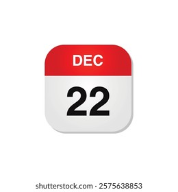 Month December Calendar Icon Vector Template