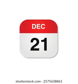 Month December Calendar Icon Vector Template
