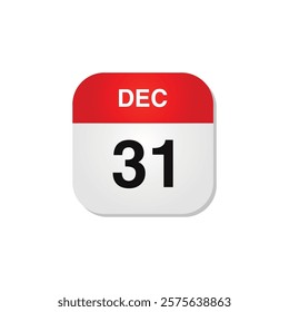 Month December Calendar Icon Vector Template