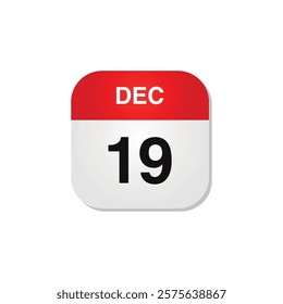 Month December Calendar Icon Vector Template