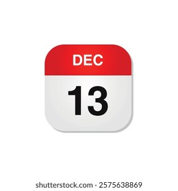 Month December Calendar Icon Vector Template