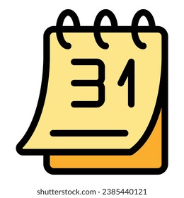 Month duration icon outline vector. Hour timer. Date general color flat