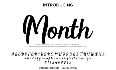 Month - Elegant Script Font for Smooth Handwritten Design and Creative Typography