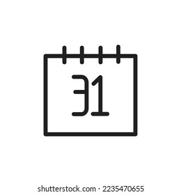 month end date sign symbol vector illustration on white background.