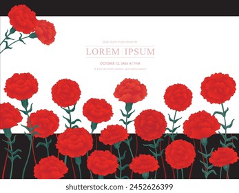 Month of Gratitude, Family, Love, and Respect: Carnation Bouquet Template Design				
