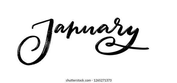 Month Hand Lettering Month January Stock Vector (royalty Free 