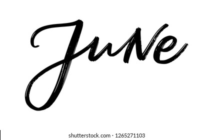 Month Hand Lettering Month June Stock Vector (Royalty Free) 1265271103 ...