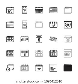 Month icon. collection of 25 month outline icons such as calendar, 14 date. editable month icons for web and mobile.