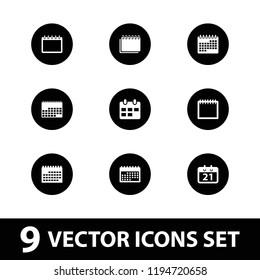 Month icon. collection of 9 month filled icons editable months for web and mobile.