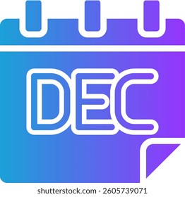 Month Icon Glyph Gradient Vector Illustration